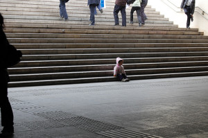 child on steps